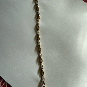 925 Italy  gold diamond tennis bracelet